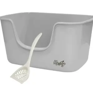Kasty High Sided Cat Litter Tray – Grey