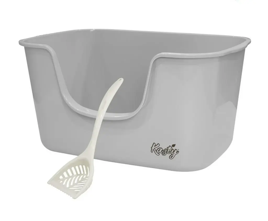 Kasty High Sided Cat Litter Tray – Grey