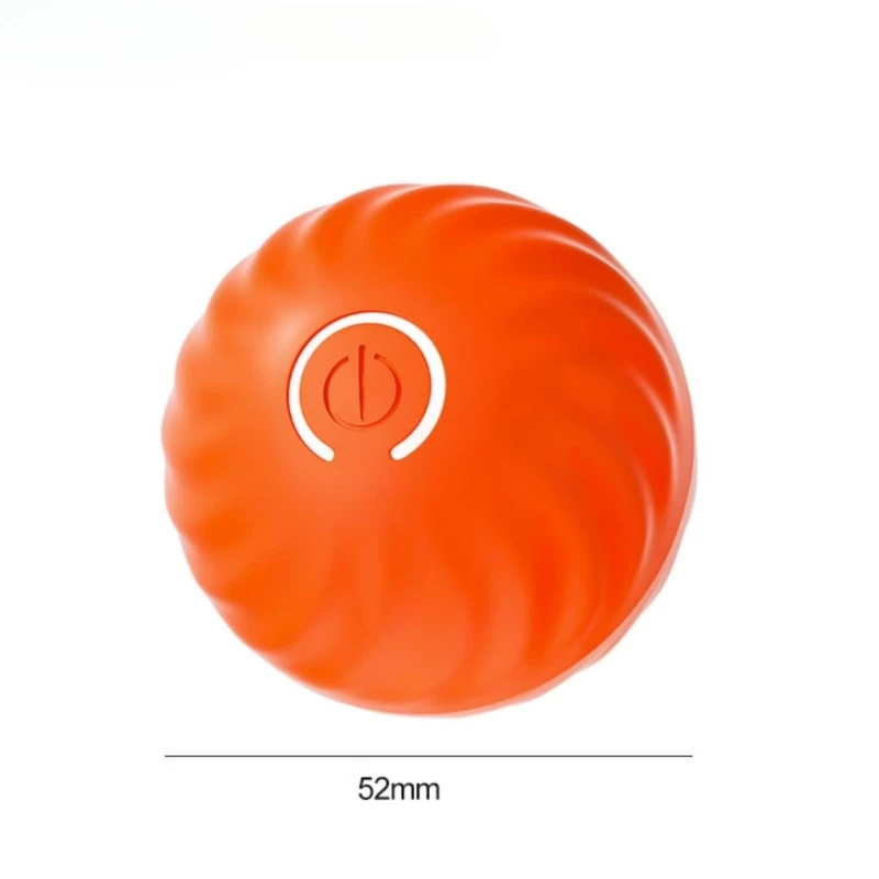 ลูกบอลไฟฟ้าอัตโนมัติสีส้ม พอร์ต USB สําหรับฝึกสุนัขและแมว - Image 4