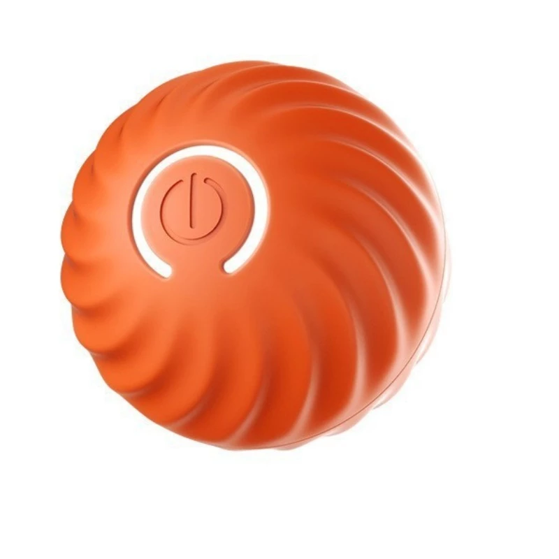 ลูกบอลไฟฟ้าอัตโนมัติสีส้ม พอร์ต USB สําหรับฝึกสุนัขและแมว