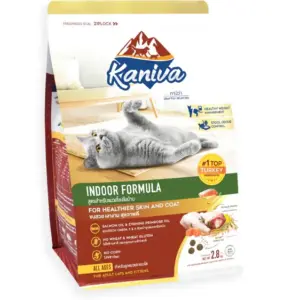 Kaniva Indoor 2.8 KG. อาหารแมว สูตรเนื้อไก่งวง ปลาแซลมอนและข้าว สำหรับแมวเลี้ยงในบ้าน